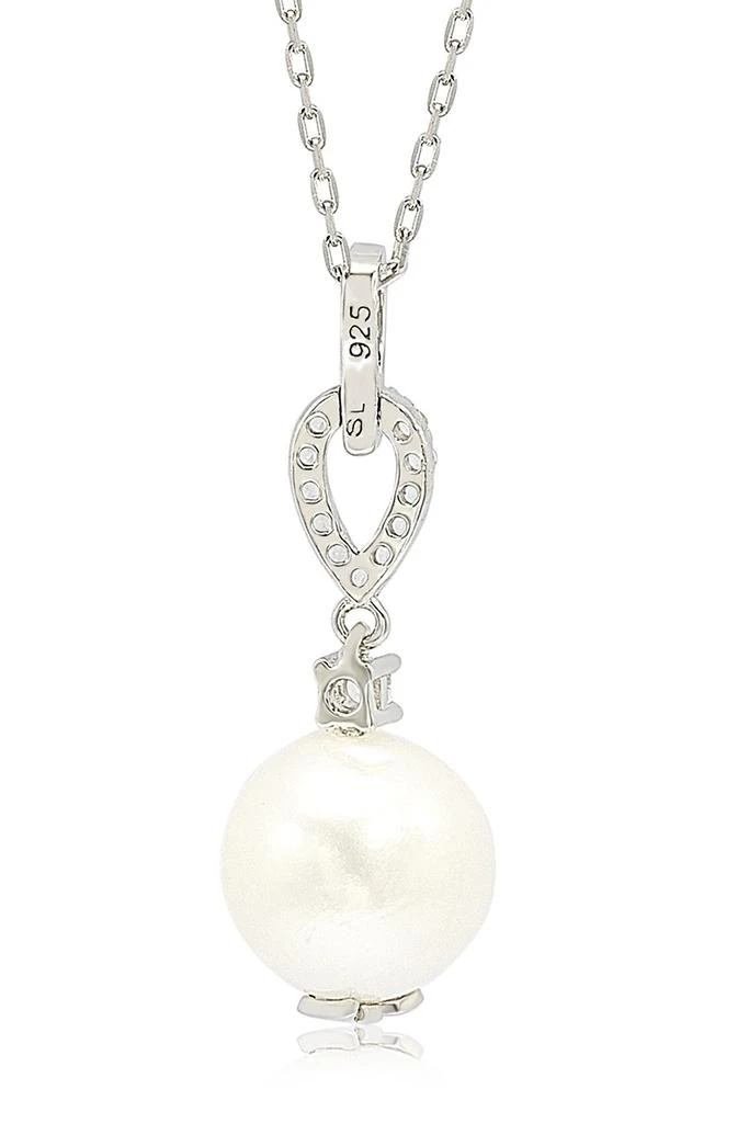 Suzy Levian Sterling Silver 10mm Freshwater Pearl
Created Sapphire Pendant 2