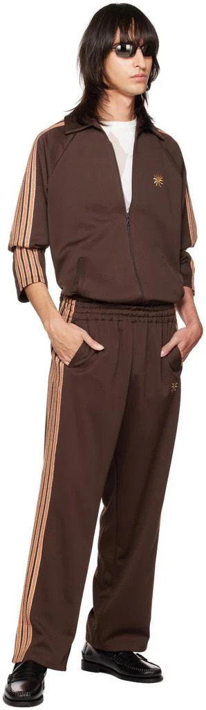 JieDa Brown 5 Stripe Track Jacket 4