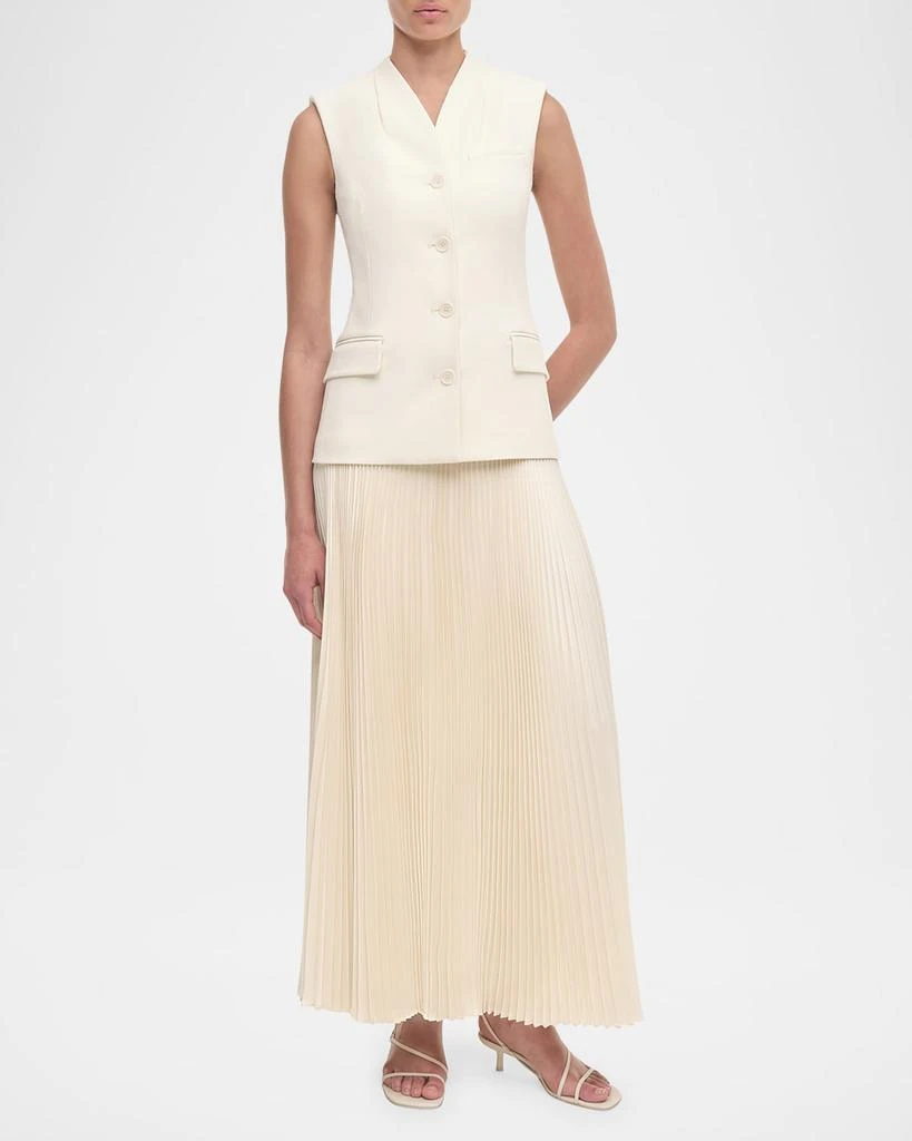 knee length dresses for ladies Yellow and Ivory Square Neck Vest Midi Dress main image 1