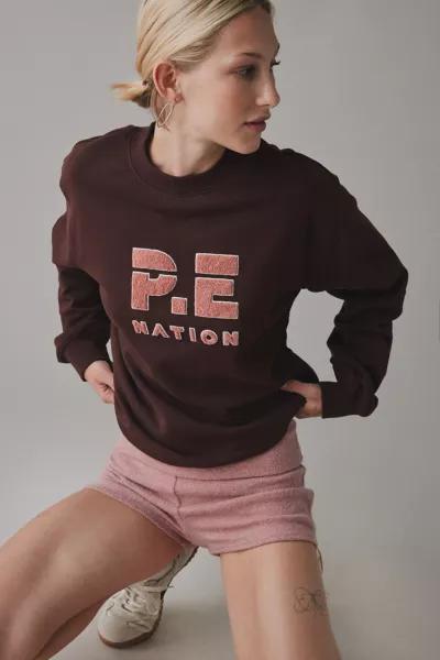 P.E Nation P.E Nation Heads U 2 Sweat Mahogany Crew Neck Pullover
