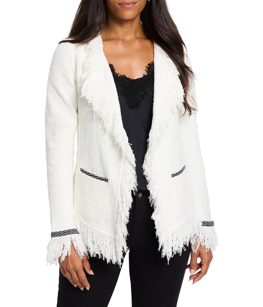 NIC+ZOE Statement Fringe Mix Knit Jacket