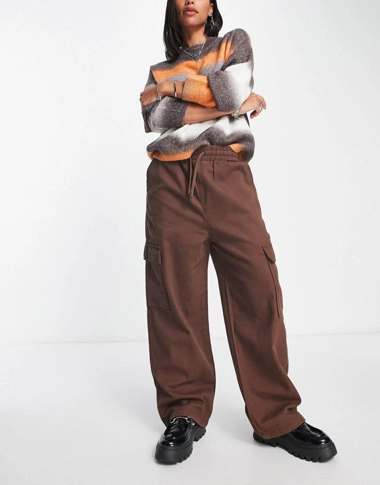 Collusion COLLUSION cargo trouser in brown 4