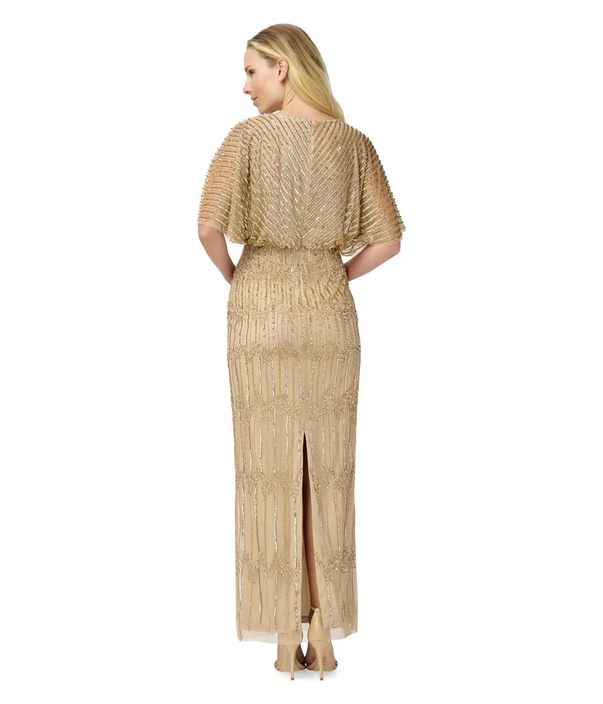 Adrianna Papell Long Beaded Blouson Mother of the Bride Gown 2