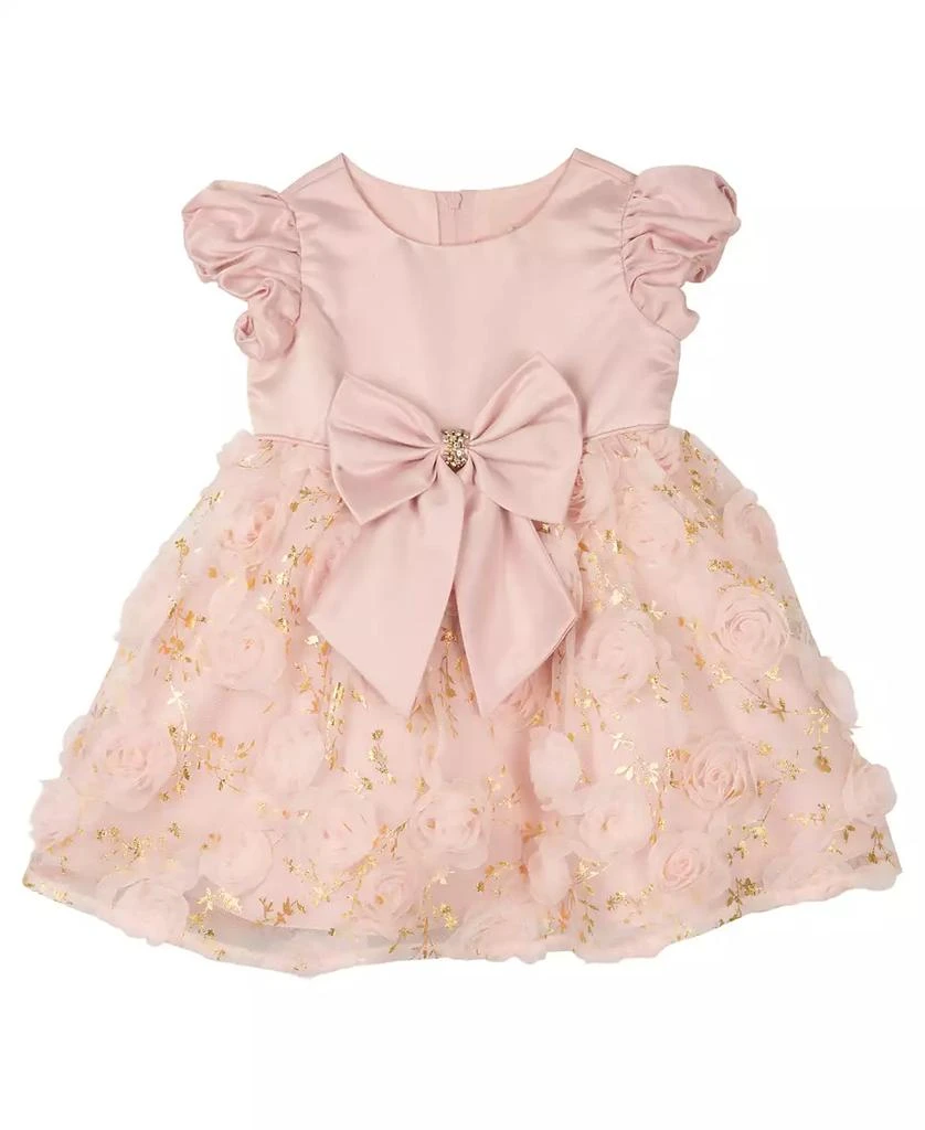 Rare Editions Baby Girls Soutache Foil Mesh Social Dress 1