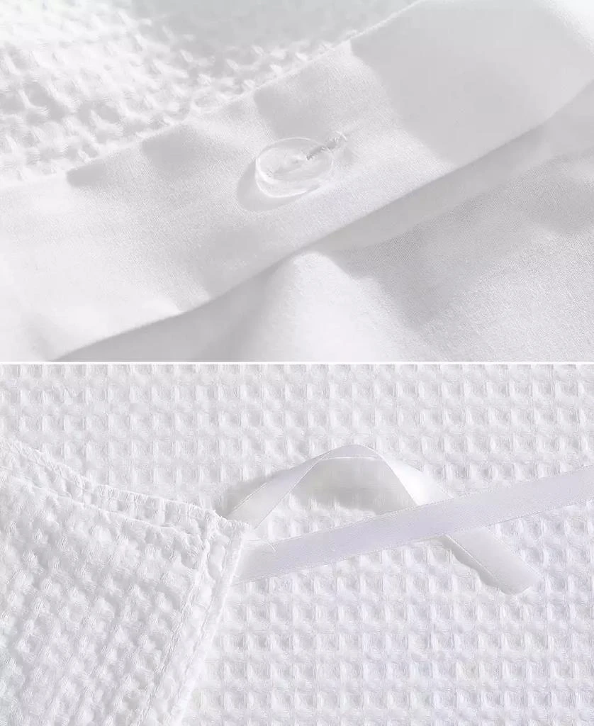 Vera Wang Waffle Pique Cotton 3 Piece Duvet Cover Set 8