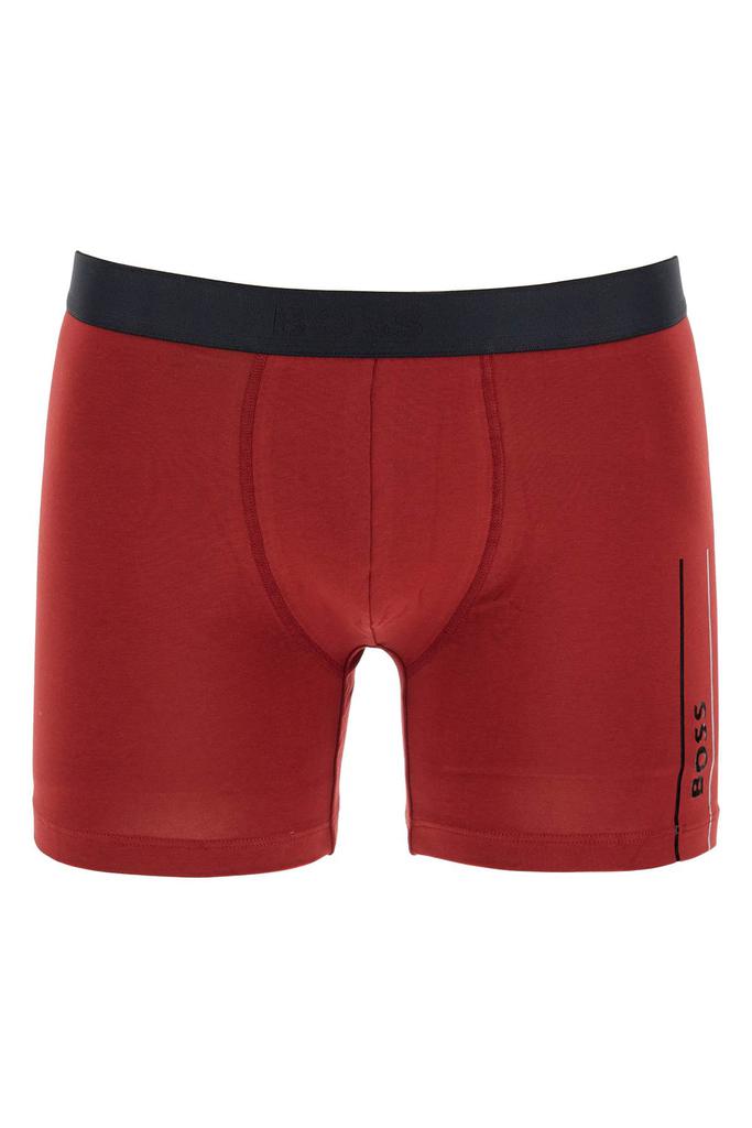 Hugo Boss dark red slim fit boxer with side logo in cotton
