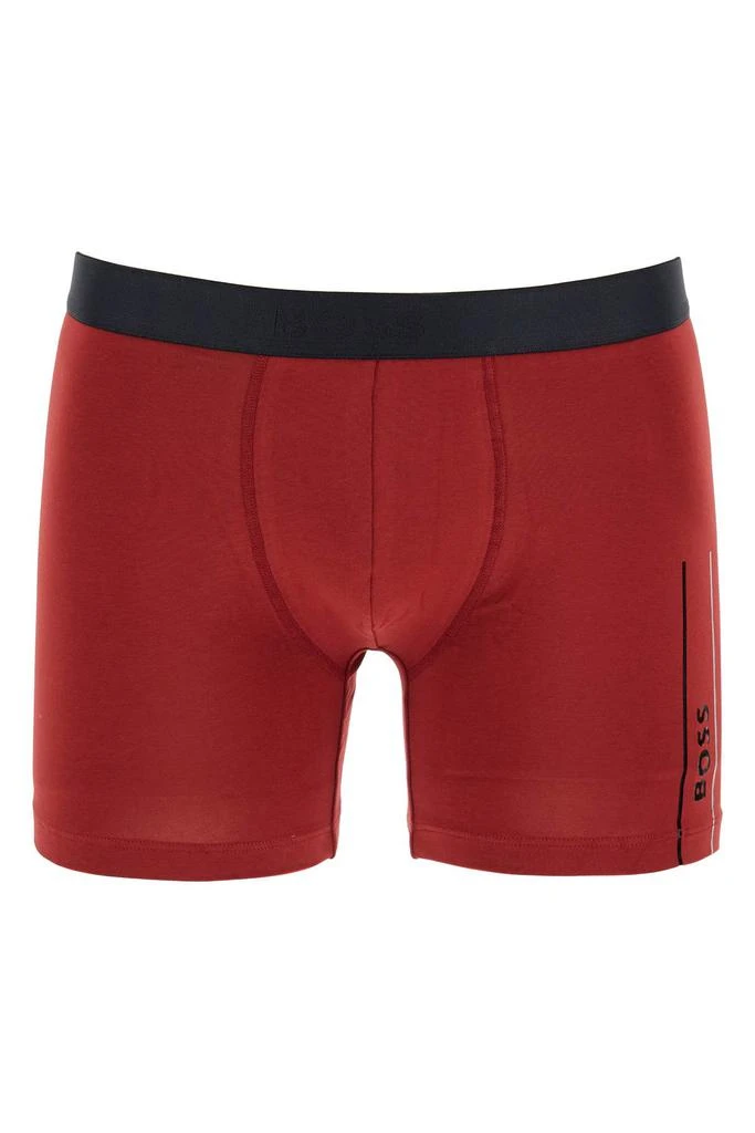 Hugo Boss dark red slim fit boxer with side logo in cotton 1