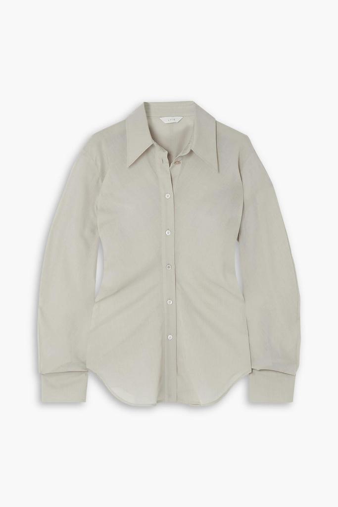 LVIR Shirred wool-blend shirt