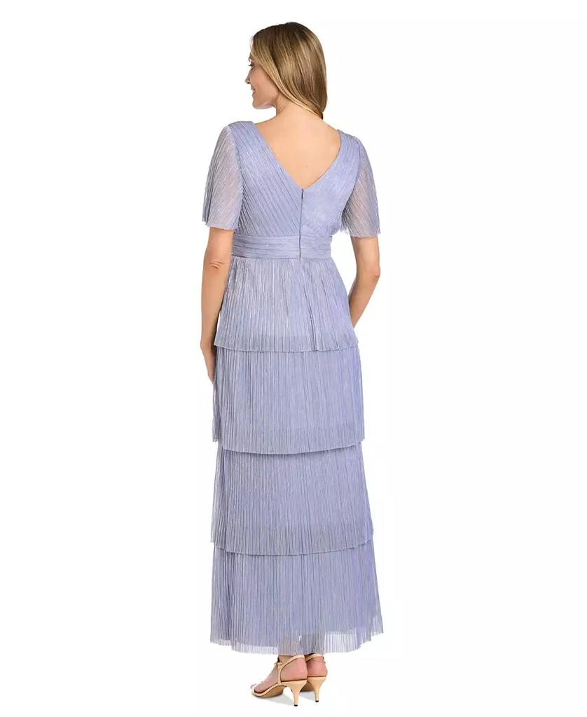 R & M Richards Women's Tiered Rhinestone-Waist Pleated Gown 3
