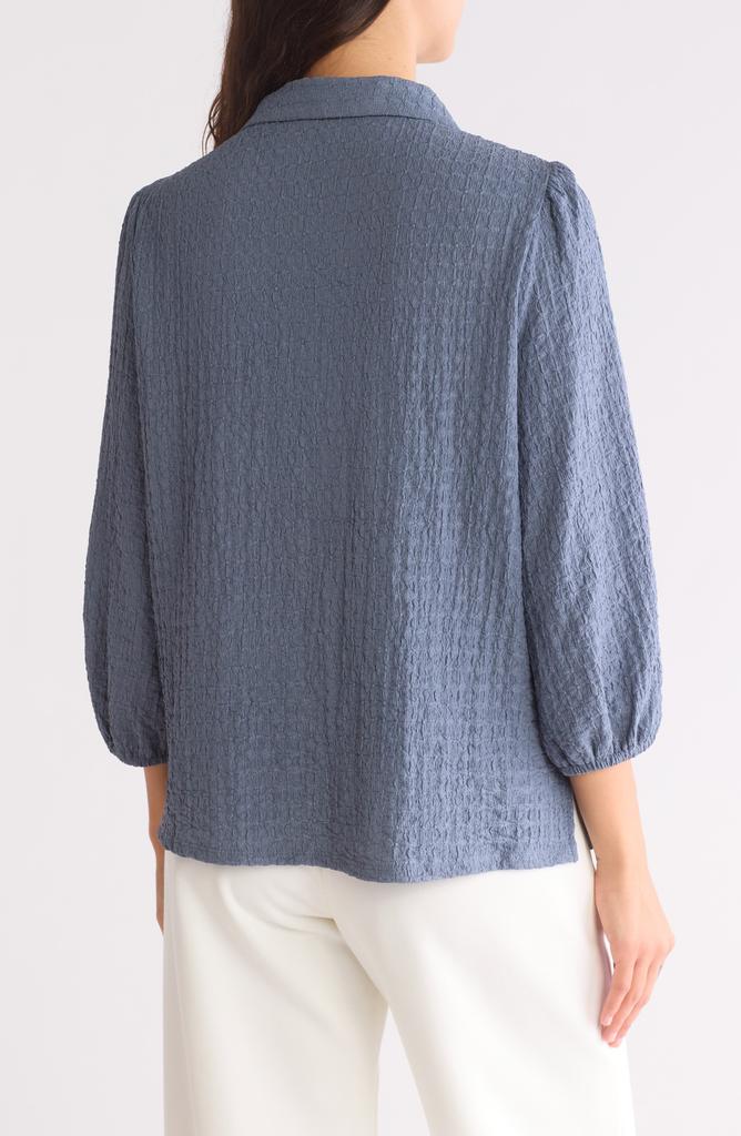 Adrianna Papell Textured Knit Button-Up Shirt