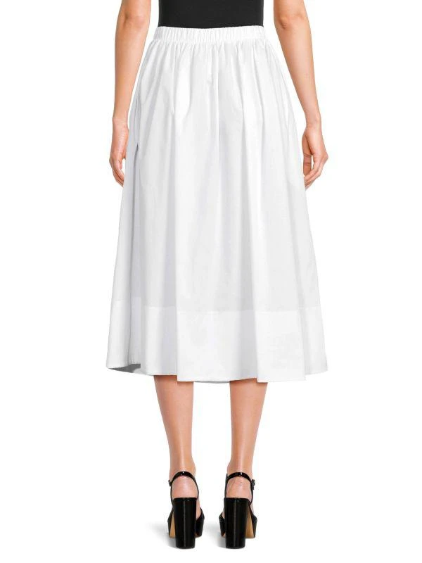 Renee C. Poplin Midi A Line Skirt 2