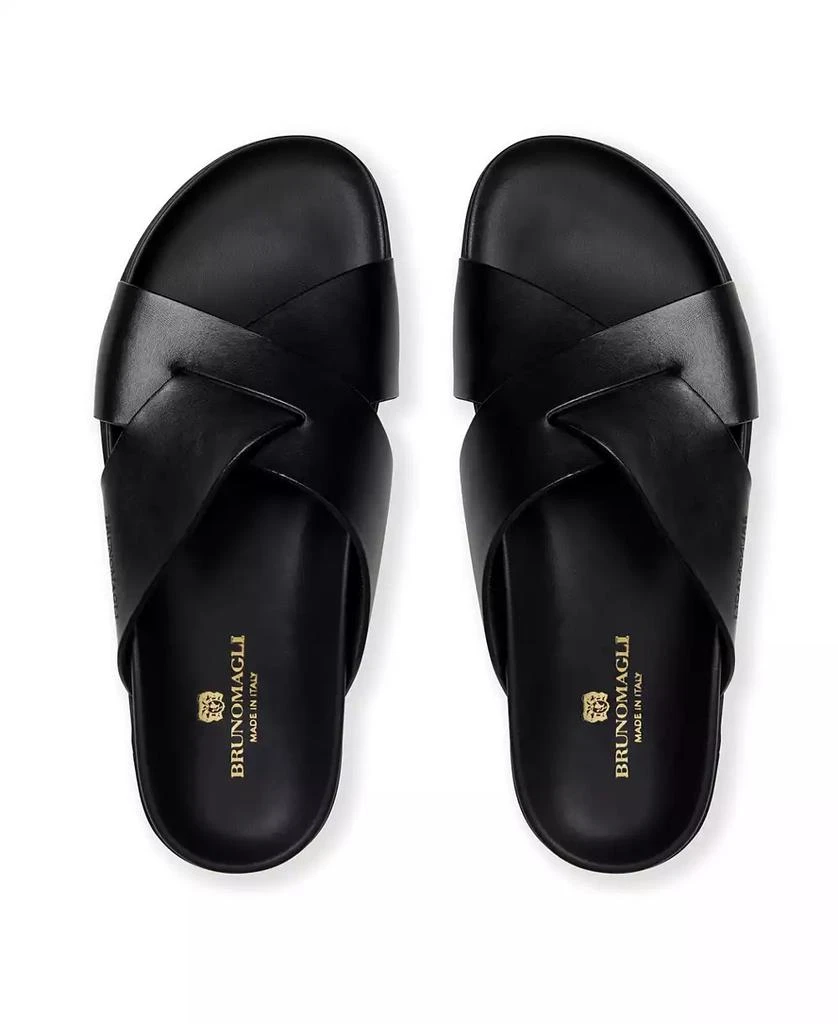 Bruno Magli Men's Bologna Leather Crisscross Sandals 4
