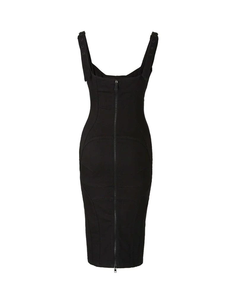 Mugler Mugler Bi-Color Buckled Denim Dress 2
