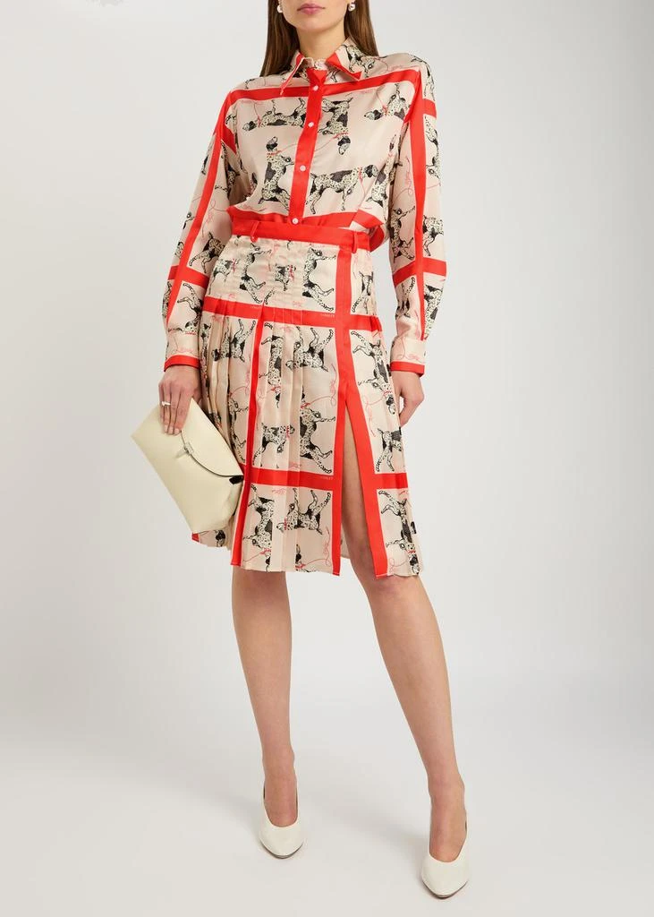 SS DALEY Pointer printed silk midi skirt 4