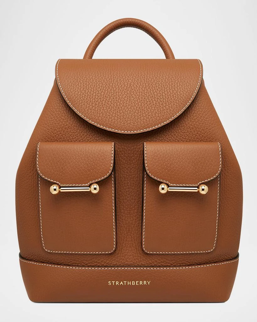 Strathberry Osette Flap Calf Leather Backpack 1