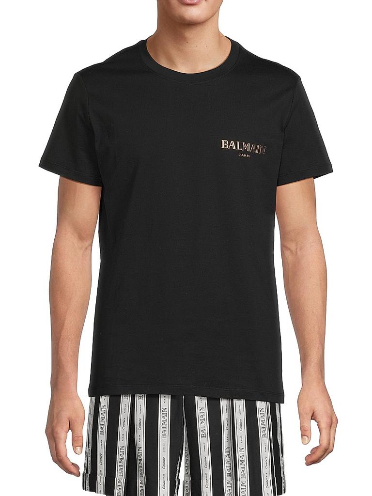 Tシャツ・カットソー BALMAIN BALMAIN VINTAGE GEL T-SHIRT - SLIM FIT T-shirt with vintage gel Balmain logo black black - Men