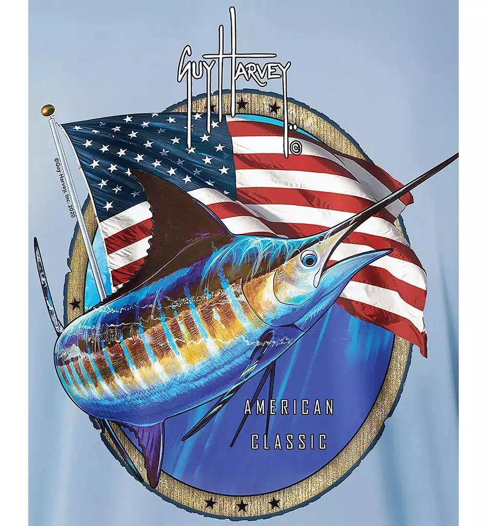 Guy Harvey Men's American Classic Logo Graphic Long-Sleeve Sun Protection T-Shirt 3