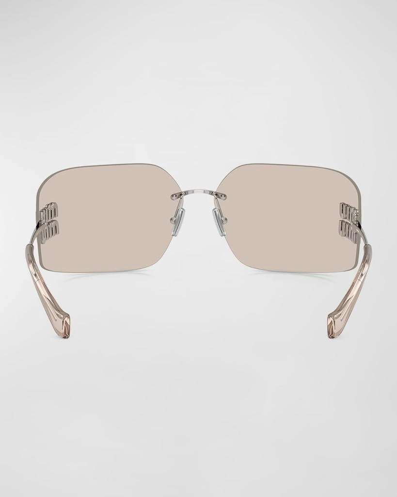 Miu Miu Metal Rimless Wrap Sunglasses 4