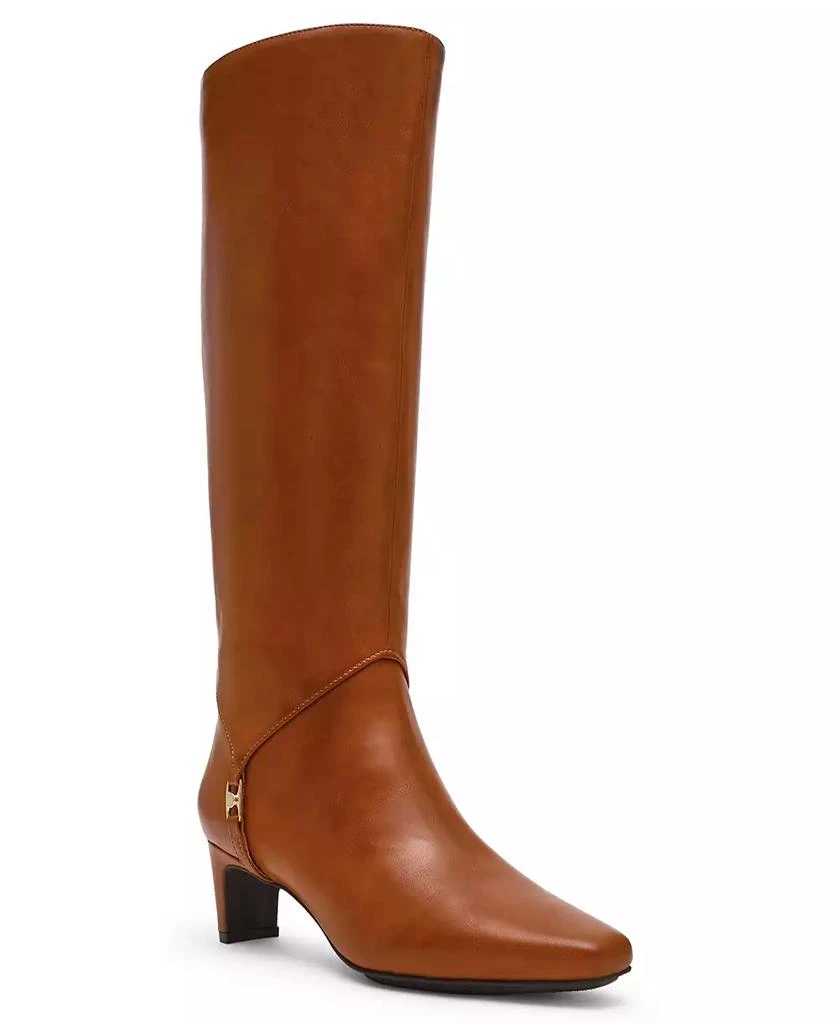 wide calf brown dress boots Women's Lannie Dress Leather Boot - Dark Brown Suede main image 1