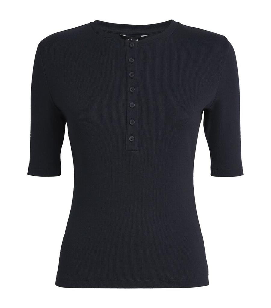 ME+EM Cotton-Blend Henley Top