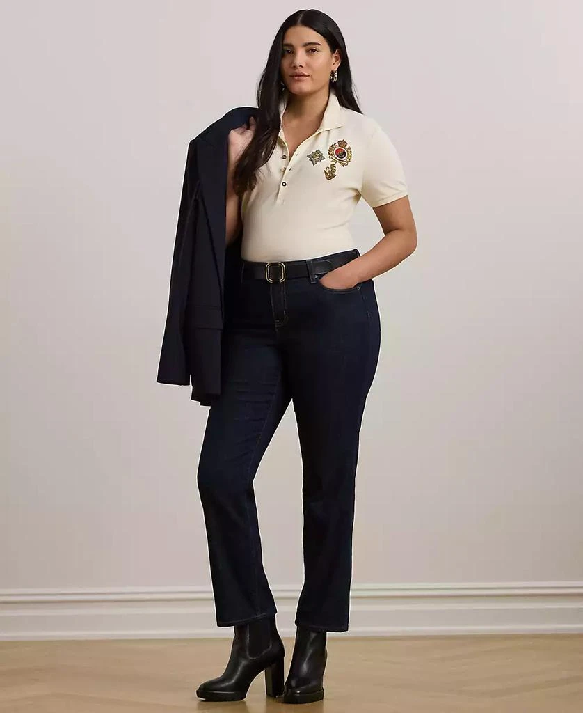 Ralph Lauren Plus Size Embellished Patch Polo Shirt 4