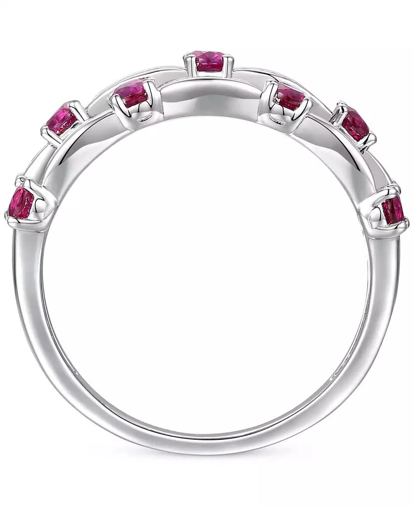 Macy's Lab-Grown Sapphire (7/8 ct. t.w.) & Lab-Grown White Sapphire (5/8 ct. t.w.) Multirow Ring in Sterling Silver (Also in Lab-Grown Emerald & Lab-Grown Ruby) 3