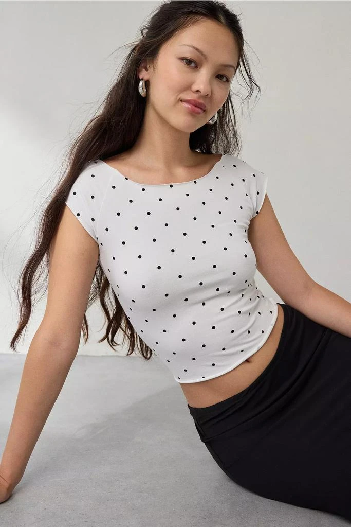 Out From Under Out From Under Cotton Compression Boatneck Cropped Tee 1