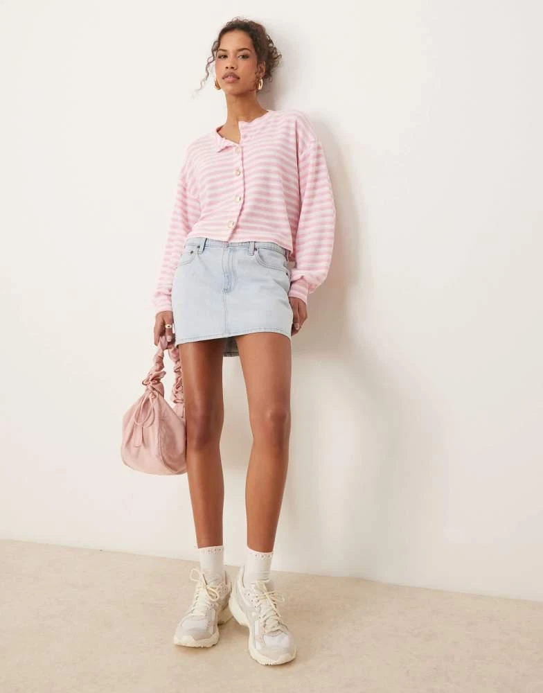 ASOS ASOS DESIGN long sleeve cardigan  in pink stripe 3