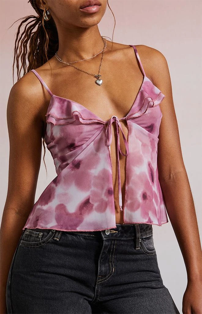Third Charm Selena Floral Mesh Tank Top 2