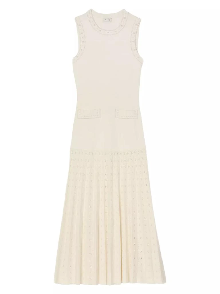 Sandro Pearl Bead Knit Maxi Dress 1