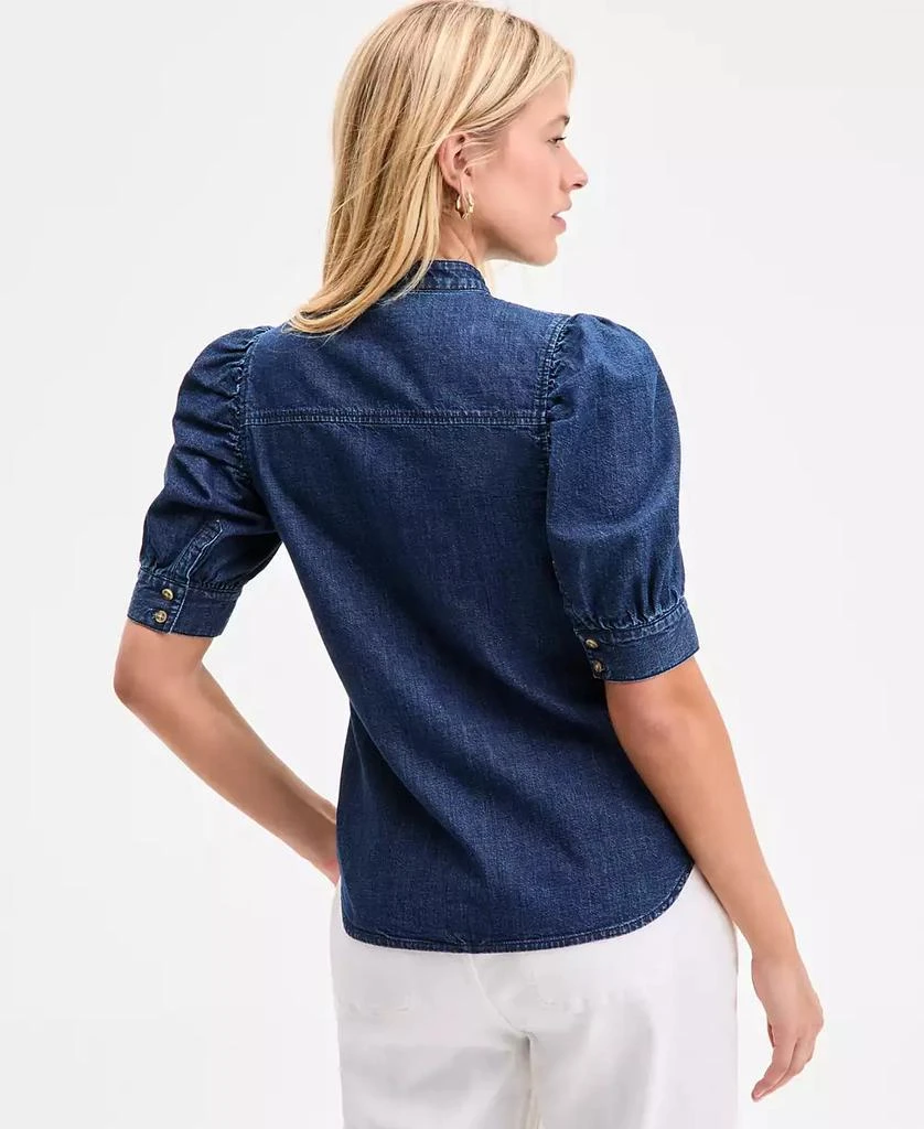 On 34th Women
s Denim Puff-Sleeve Shirt, Exclusively at Macy
s 4