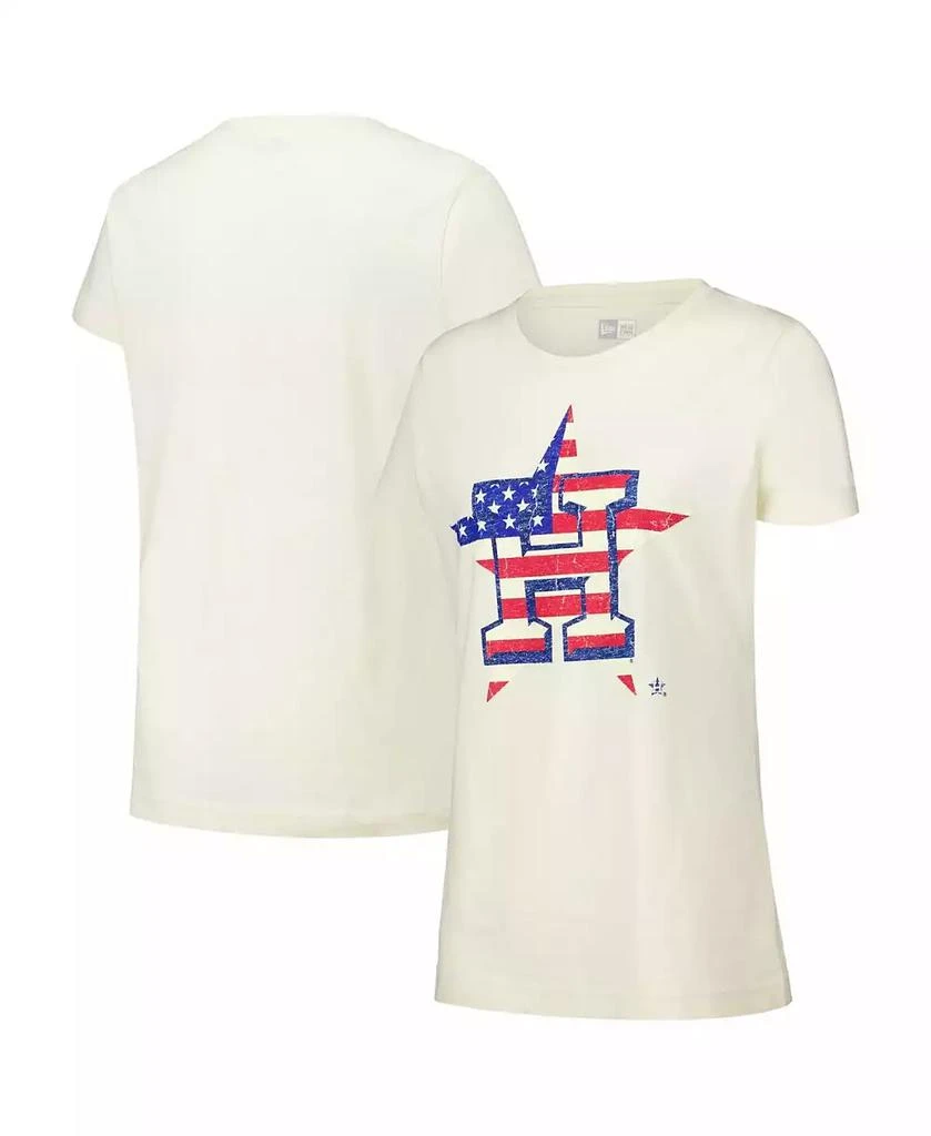 New Era Women's Cream Houston Astros Vintage-like T-Shirt 1