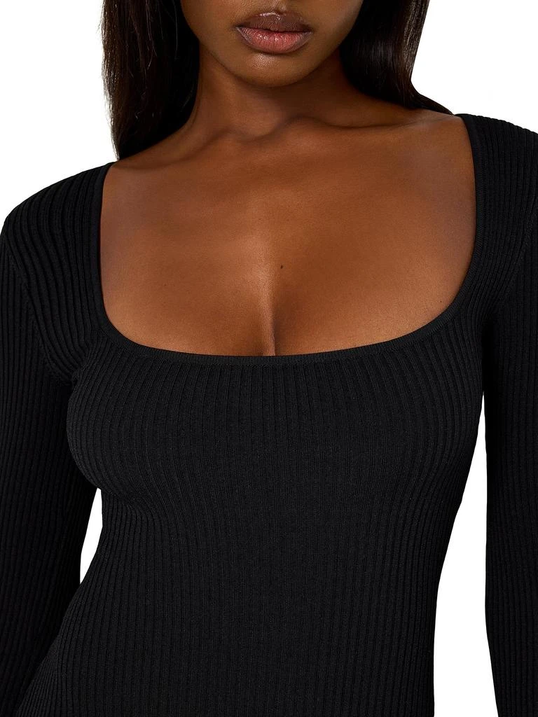 Good American Virgo Rib-Knit Body-Con Gown 4