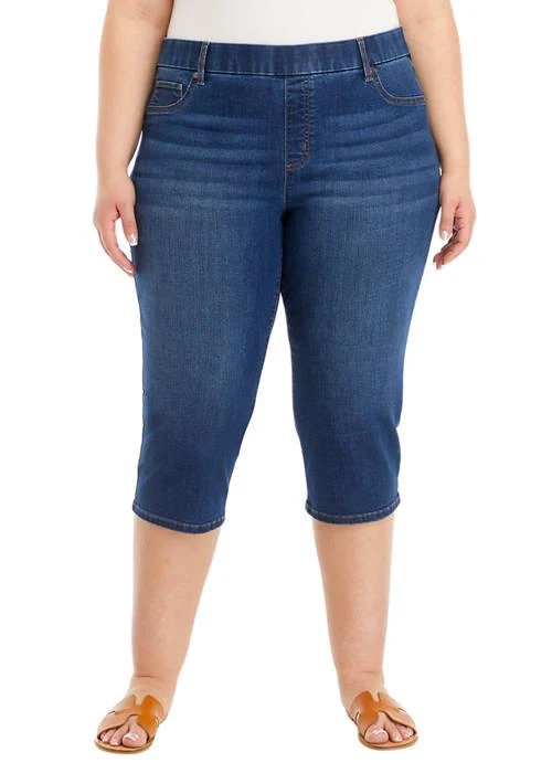 Kim Rogers® Rogers Plus Size Pull On Denim Capri Pants 1