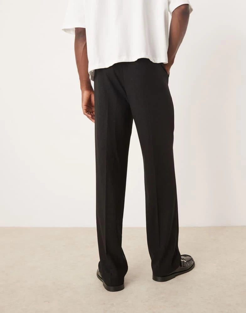 ASOS ASOS DESIGN smart high waist straight leg trousers in black shimmer 2