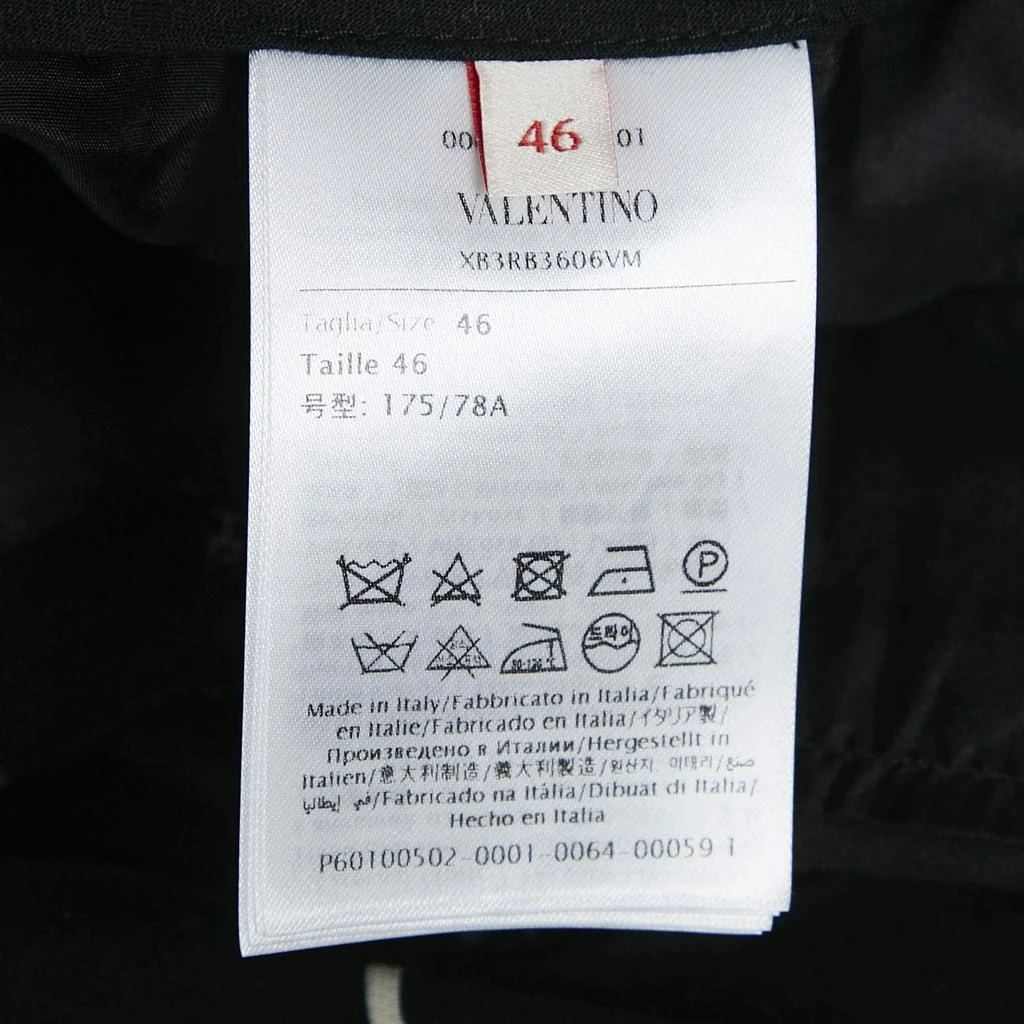 Valentino Valentino Black Floral Print Wool Blend Top and Pants Set M 5