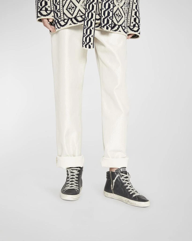 Golden Goose Slide Mid-Top Leather Stud Sneakers 2