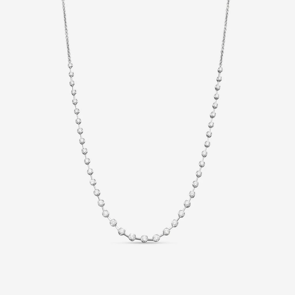 Mémoire Mémoire 18K White Gold Diamond Station Bar Necklace MXN4528N-0200TW