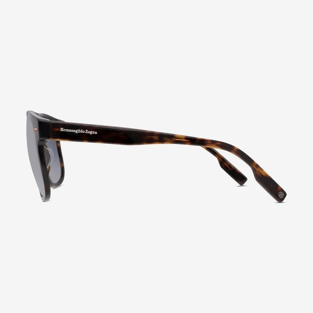 Ermenegildo Zegna Ermenegildo Zegna Men's Dark Havana & Blue Mirror Aviator Sunglasses EZ0201 3