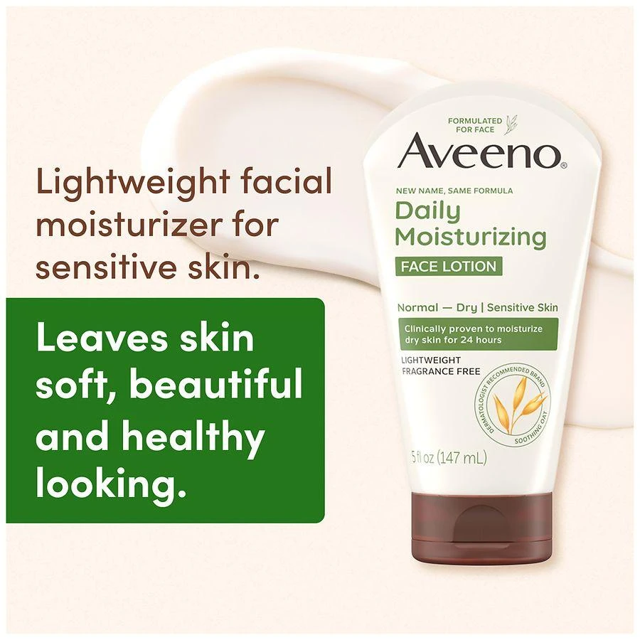 Aveeno Daily Moisturizing Face Lotion with Soothing Prebiotic Oat, Fragrance-Free 6