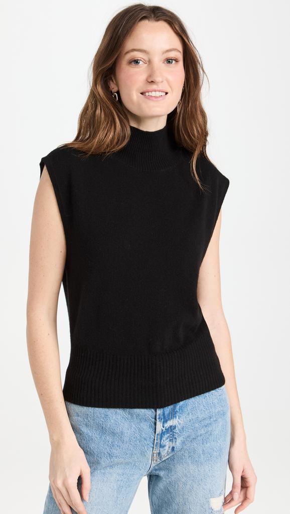 Reformation Arco Cashmere Sleeveless Turtleneck Sweater