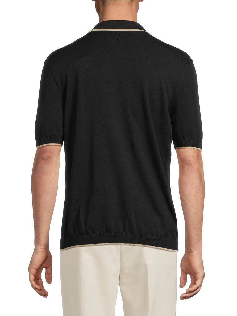 Brunello Cucinelli Button-Front Cotton Polo Sweater 2