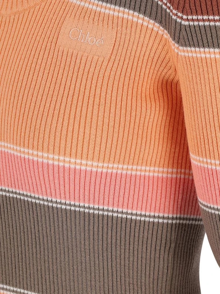Chloé Chloé Elbow-Sleeved Striped Knit Top 3