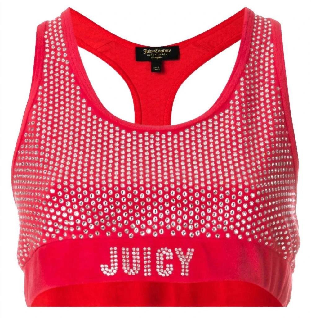 Juicy Couture Women's Velour Sports Bra In Red 1