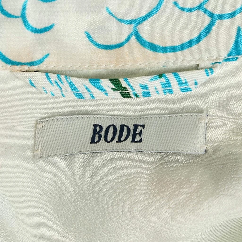 BODE Bode Blue/White Niagara Falls Print Silk Shirt S/M 4