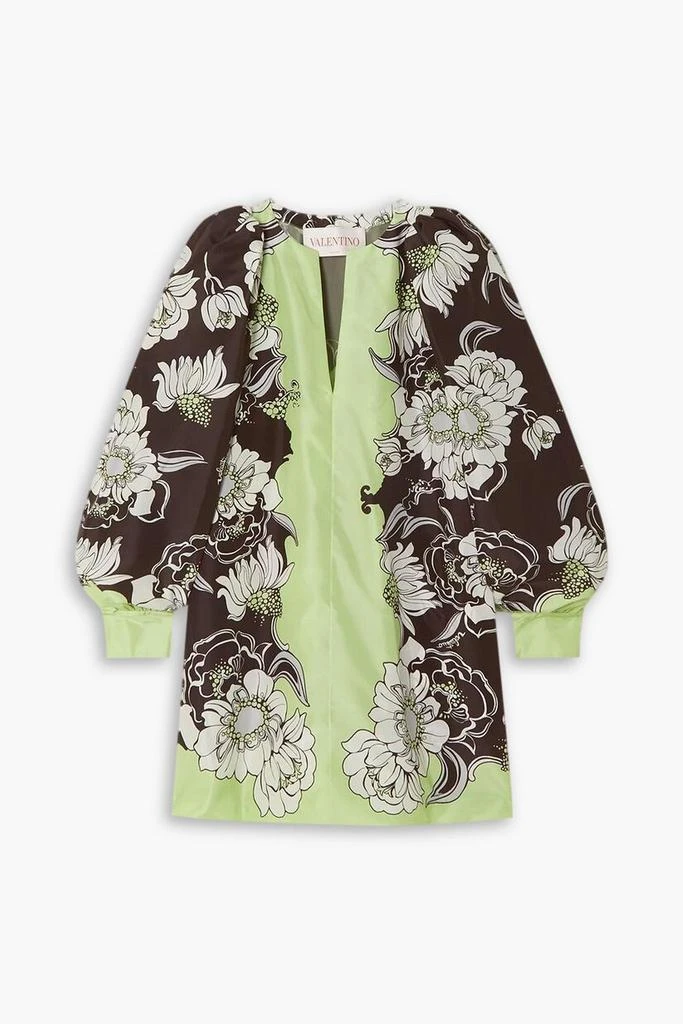 Valentino Floral-print duchesse silk-satin mini dress 1
