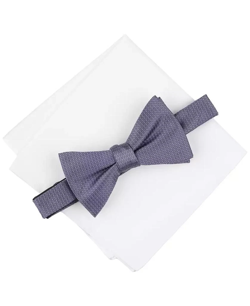 Alfani Men's Mini-Pattern Bow Tie & Solid Pocket Square Set, Exclusively at Macy's 1