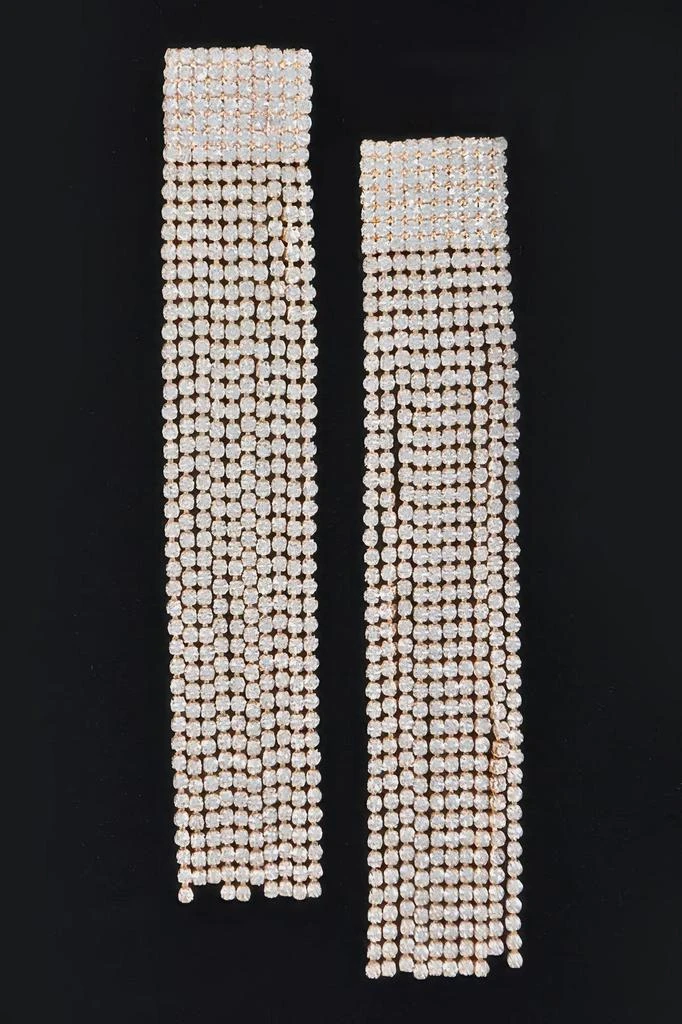 TRUEDAMES Rhinestone Curtain Drop Earrings 2