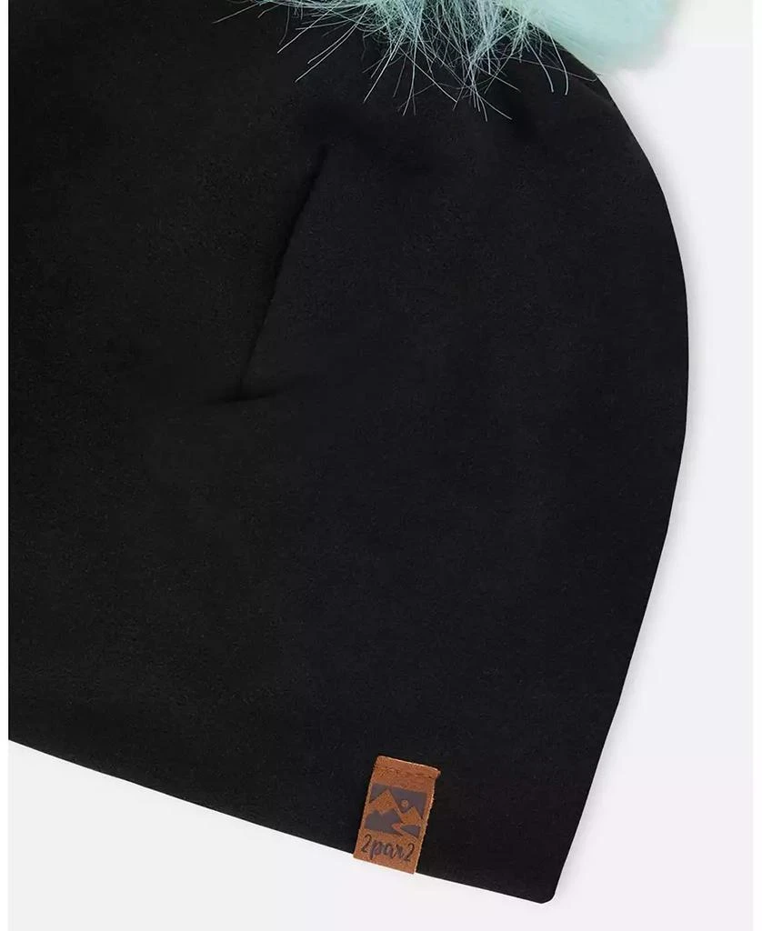 Deux par Deux Girl Stretch Jersey Hat with Pompom - Toddler|Child 4