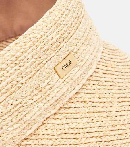 Chloé Scarf-detail raffia visor 4